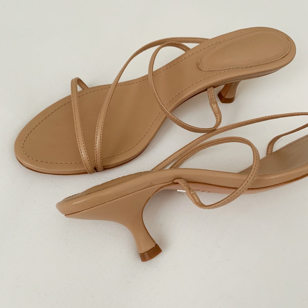 SCHUTZ Evenise Strappy Kitten Heel Leather Sandal